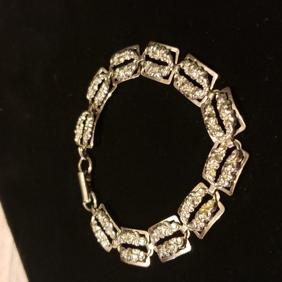 Sterling Silver Rectangle Plaque Bracelet - Picture 4 of 10